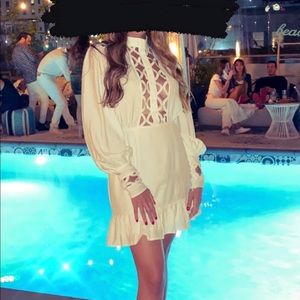 White sexy long sleeve dress